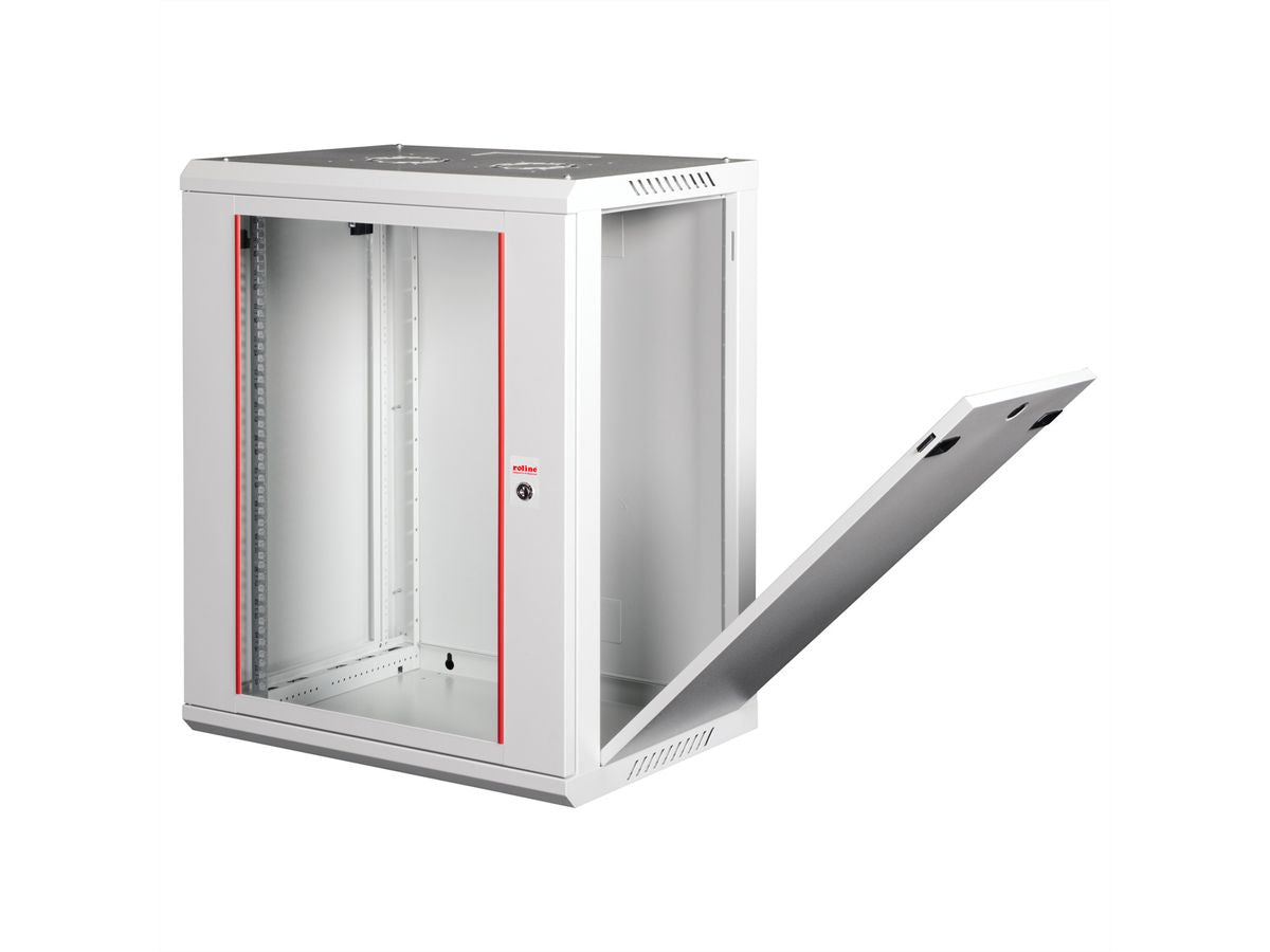 ROLINE Basic Plus – 19" Wandverteiler 18U, IP20, abschliessbar, 600 × 450 × 912 mm, lichtgrau, Stahl