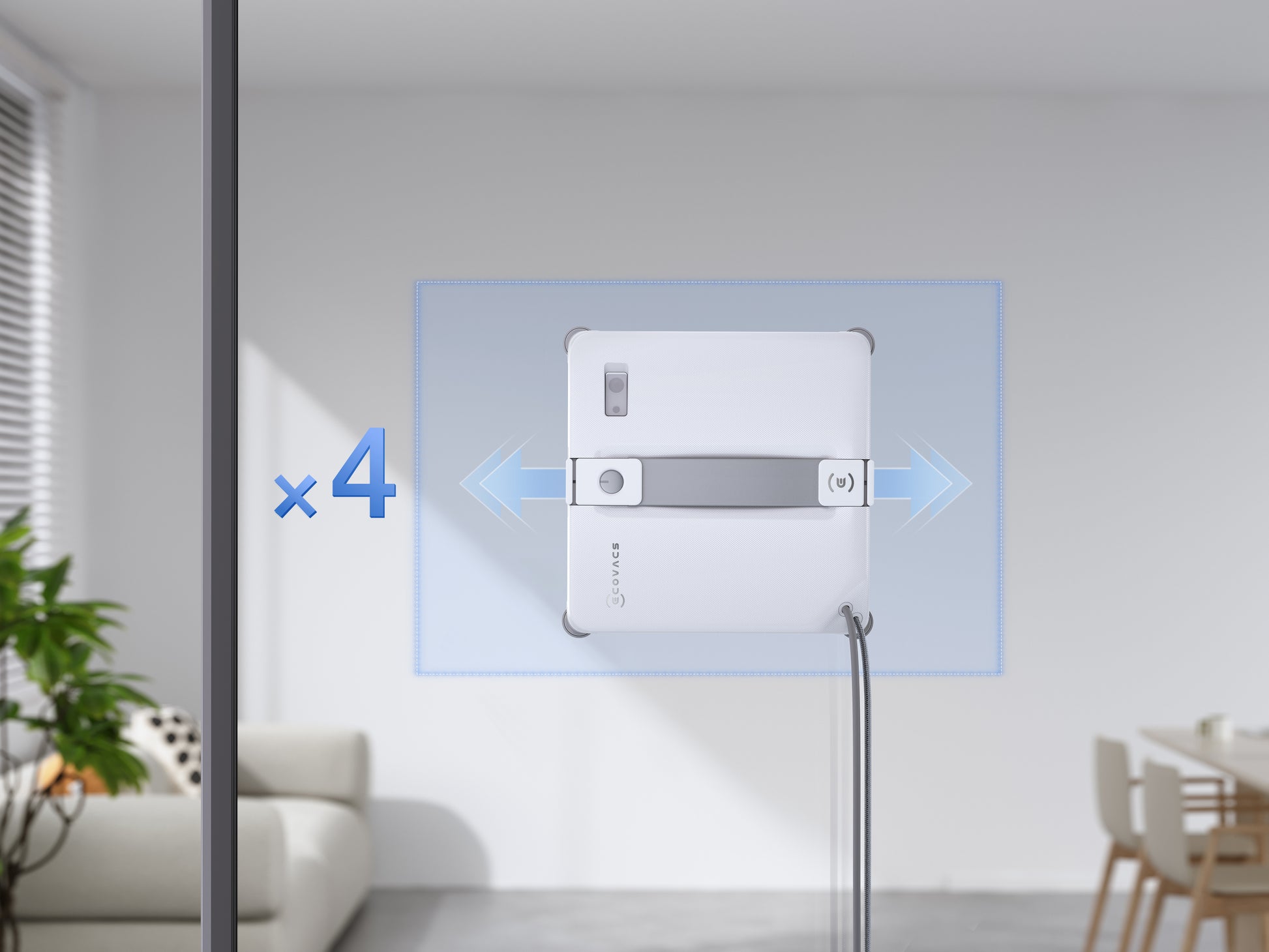Ecovacs Fensterreiniger WINBOT MINI 2 – 0,23 l – weiss/grau – Akku – 21,5 × 21,5 × 5,5 cm