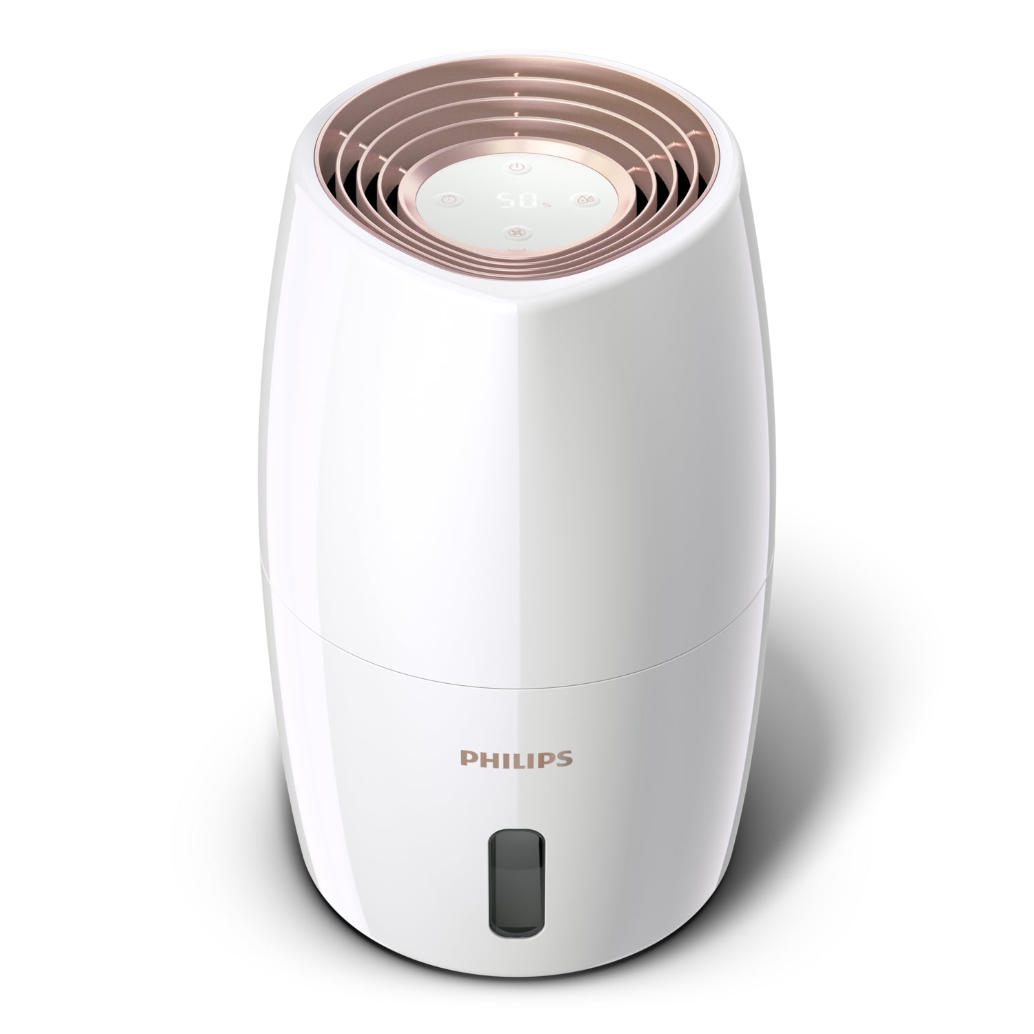 Philips Luftbefeuchter HU2716/10 – Verdunster, 200 ml/h, 2 l Tank, bis 32 m², Hygrostat