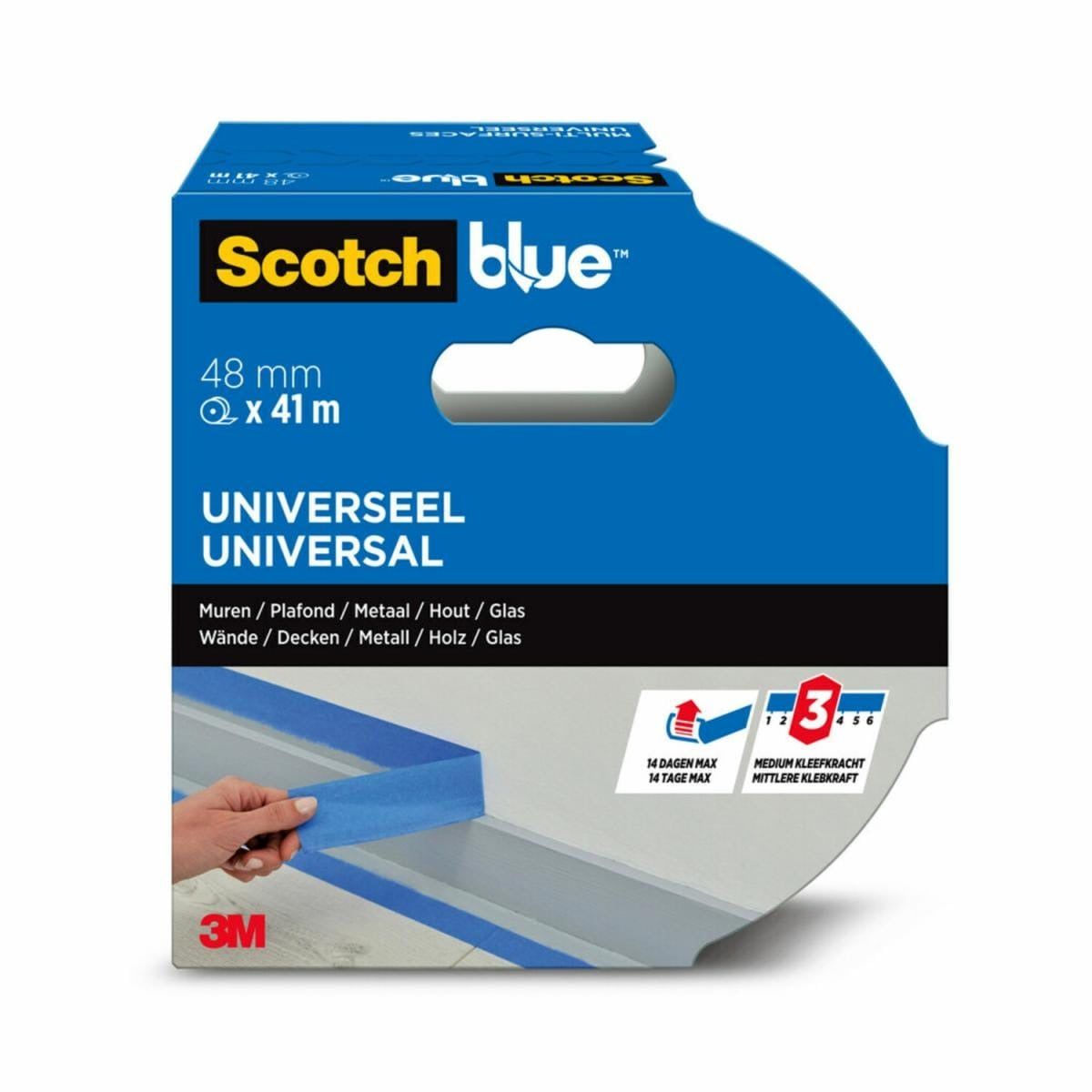 Scotch Malerband 2090, blau – 36 mm × 41 m, innen/aussen, UV-beständig, rückstandsfrei bis 14 Tage