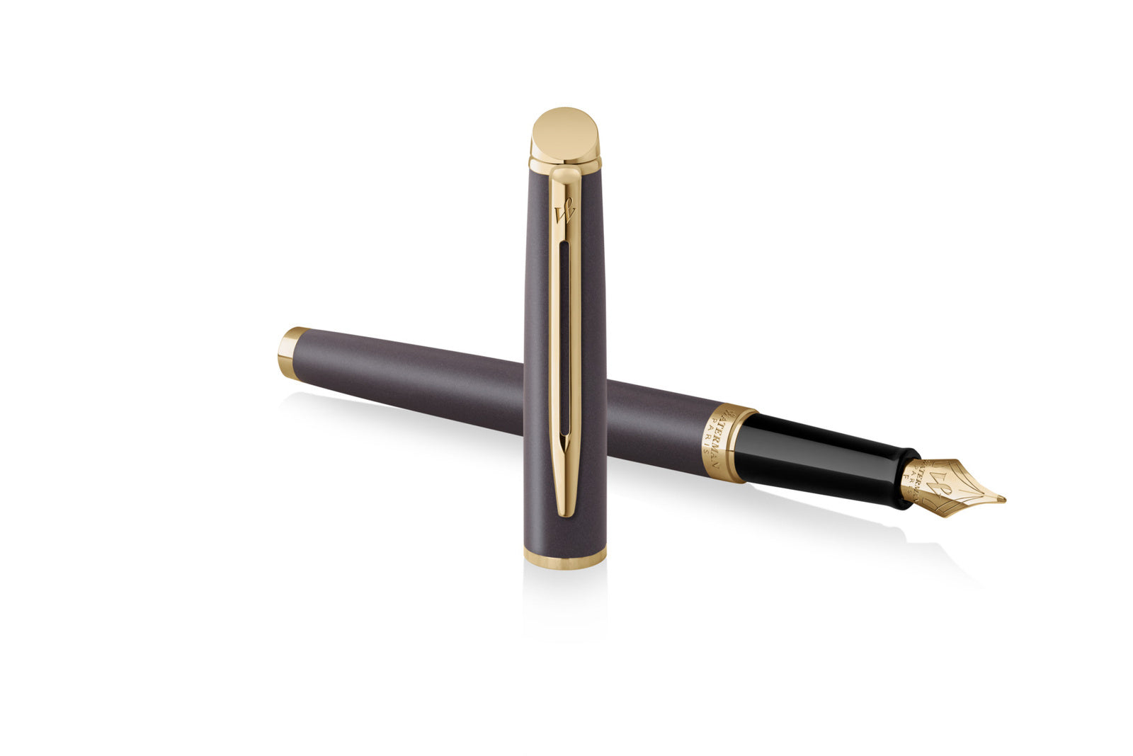 Waterman Hémisphère US Ed – Mittlere Feder – für Rechts- & Linkshänder – Lava Schwarz, Blau – Patronen/Konverter