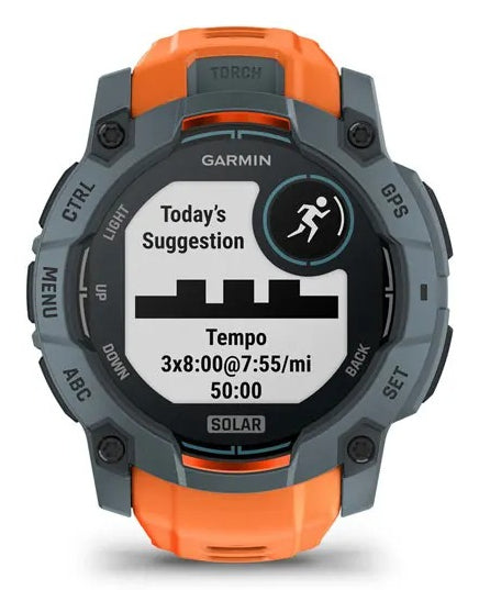 Garmin Instinct 3 Solar – GPS-Smartwatch – 50 mm, GPS, NFC, Orange, Sportarmband
