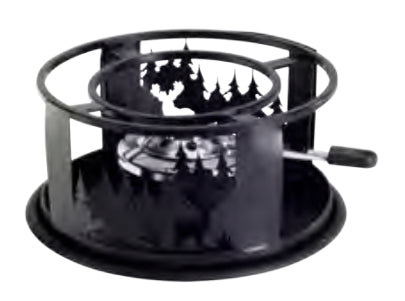 Nouvel Fondue-Set Waldtiere – Metall, Ø 22 cm, Pastenbrenner – schwarz