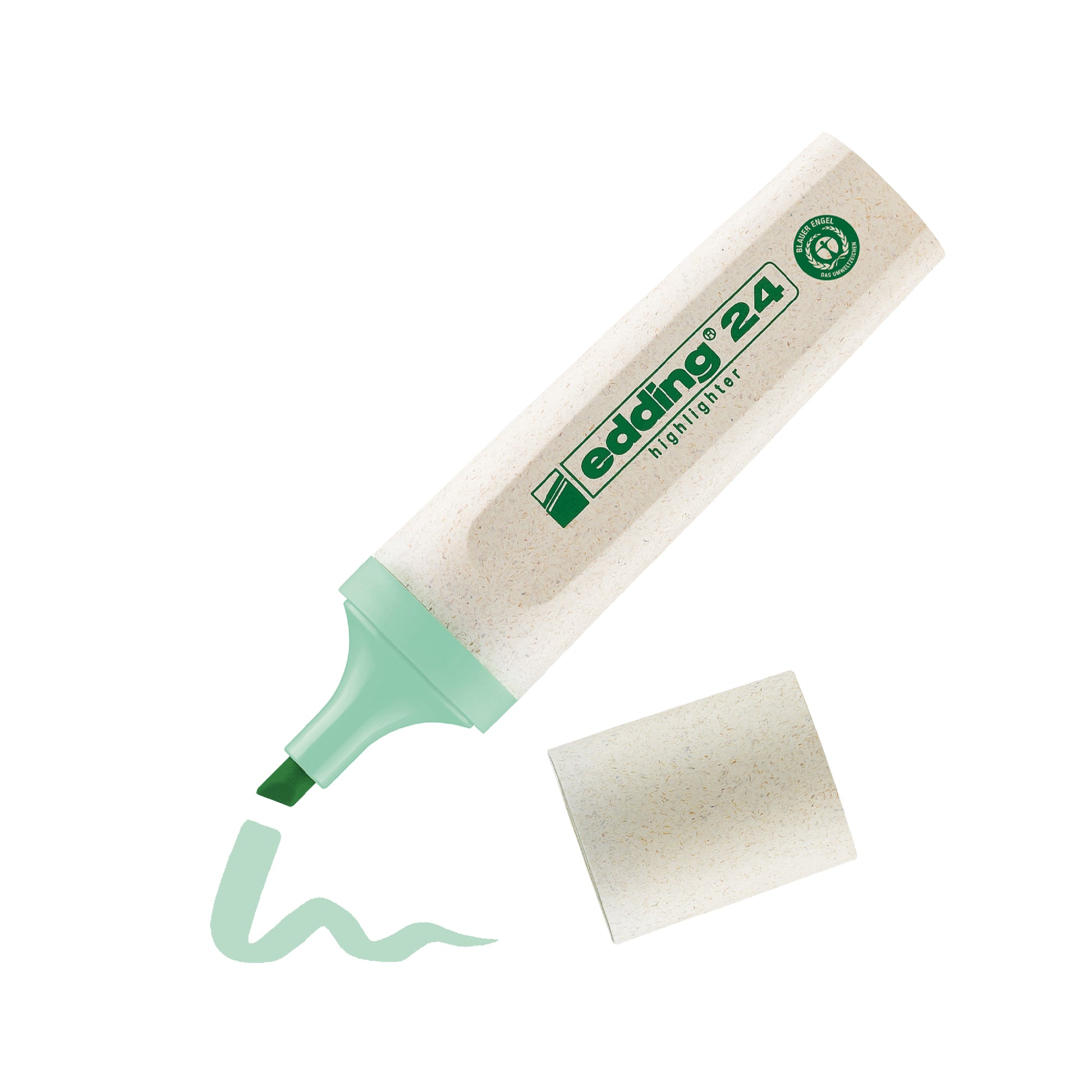 Edding 24 EcoLine Textmarker Pastellgrün – Keilspitze, 2–5 mm, nachfüllbar, Blauer Engel