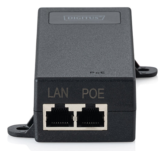 Digitus PoE-Injektor – Gigabit, IEEE 802.3bt PoE++ (4PPoE), 60 W, 2× RJ-45, bis 100 m, Schwarz
