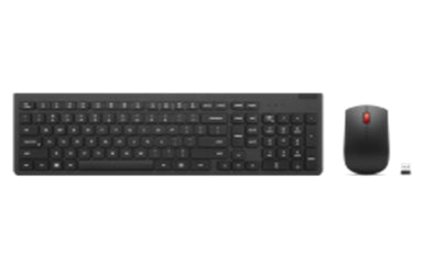 Lenovo Essential Wireless Combo – Tastatur- und Maus-Set – 2,4 GHz (Nano-Empfänger, USB-A) – AZERTY (FR) – Schwarz