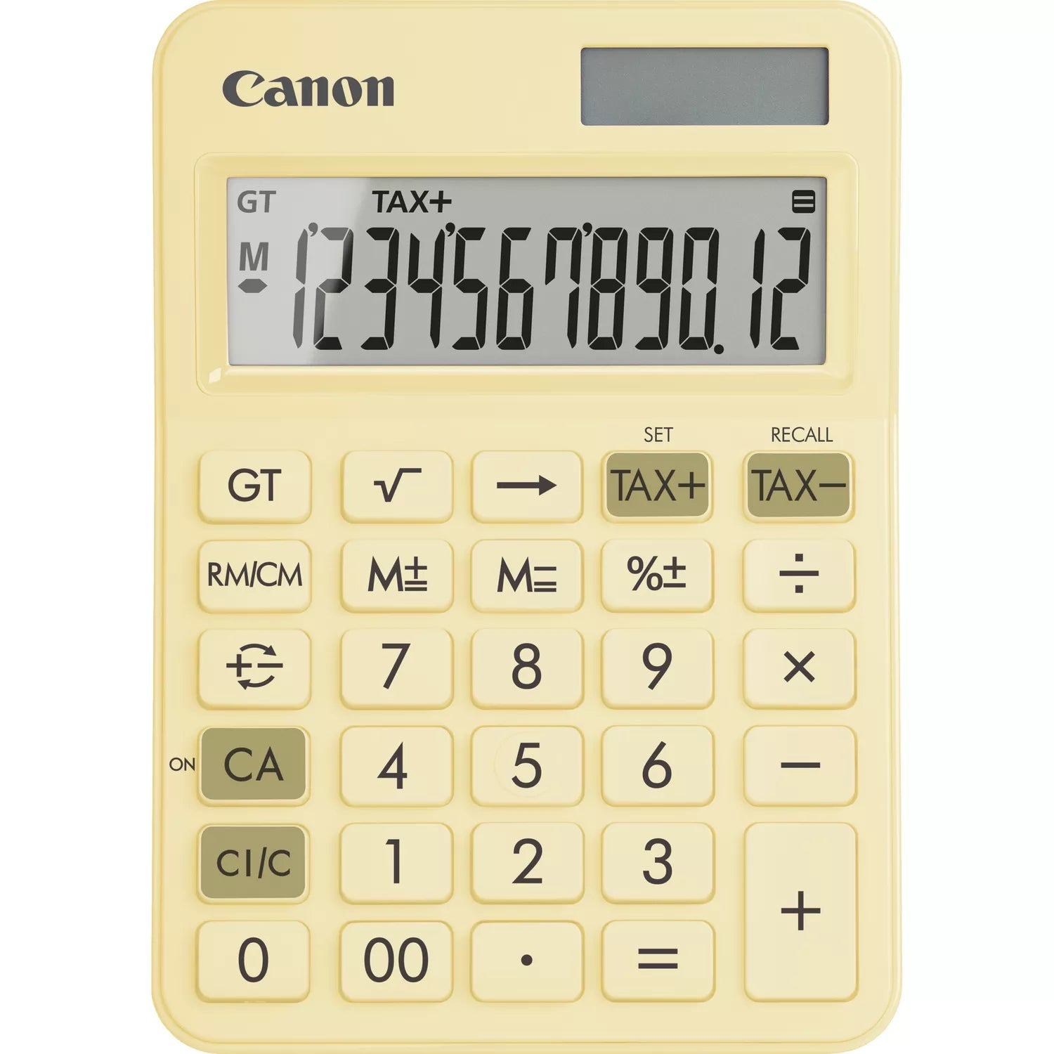 Canon Tischrechner LS-125KB – 12-stellig, LCD, Solar + Batterie, Gelb, 106×147×25 mm