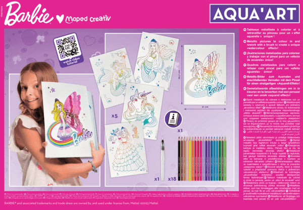 Maped Creativ – Aquarell-Set AQUA ART Barbie (Dreamtopia) – 29,7 × 21 cm – 25-teilig – ab 6 Jahren