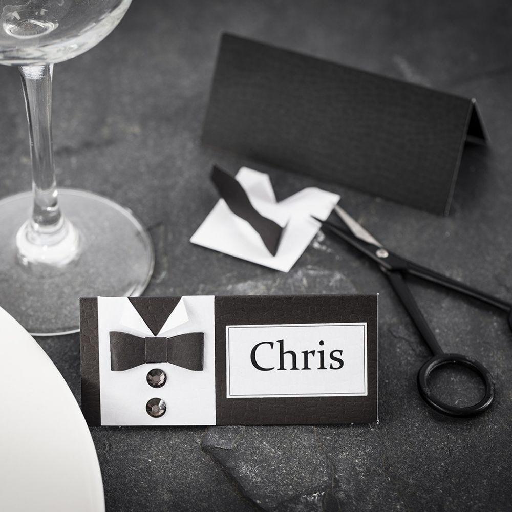 Creativ Company Tischkarten Hochzeit – Weiss – 9 × 4 cm – Papier – 20 Stk