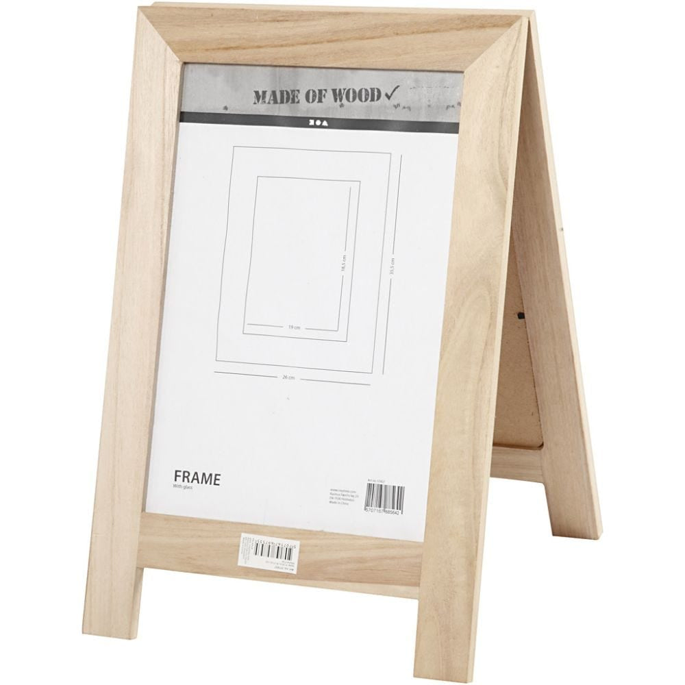 Creativ Company Tischprospekthalter 1 Fach A4 – Plexiglas/Holz, braun