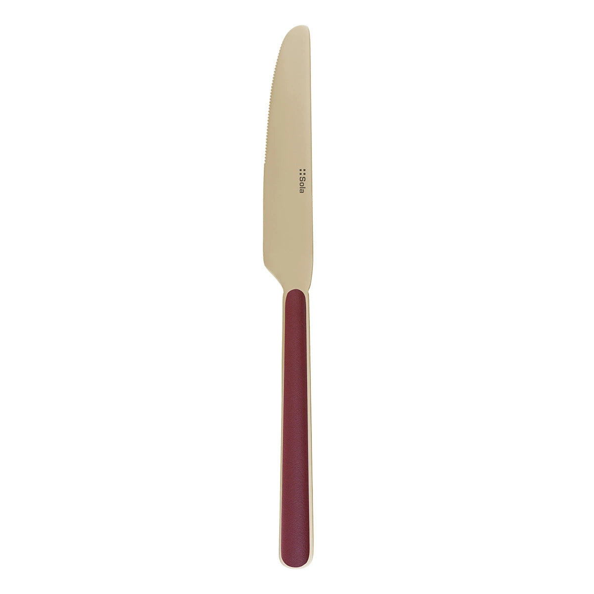 Sola Tafelmesser – 10 cm, glatter Schliff, Edelstahl, Kunststoffgriff, Champagner, poliert, spülmaschinenfest