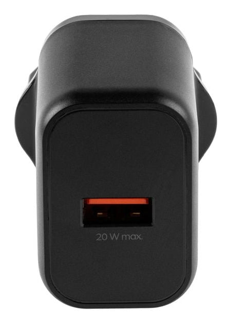ONIT F02789 USB-Ladegerät 20 W – USB-A×1 – PD, QC 2.0/3.0, GaN – EU-Stecker (Typ C) – Schwarz