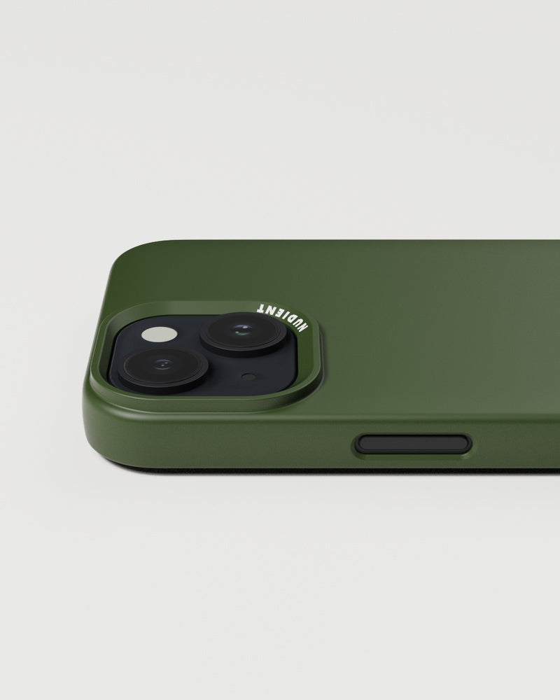 Nudient Thin – Rückcover – für Apple iPhone 15 – MagSafe, Recycling-Kunststoff, Pine Green