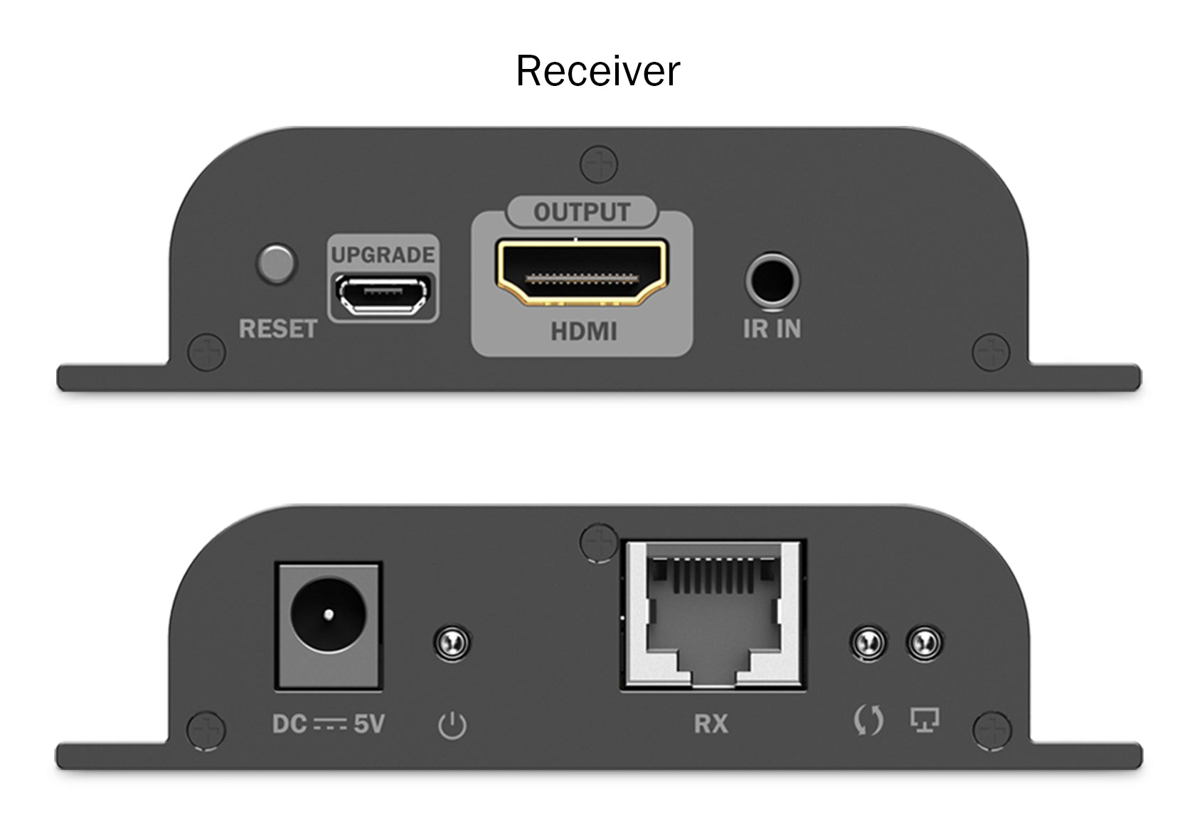 Digitus HDMI-IP-Extender-Set – 4K UHD, HDMI 2.0, Cat6, 200 m – Schwarz, Metall