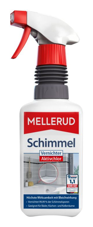 MELLERUD Schimmelvernichter Bad-/Kalkreiniger für Oberflächen – Flüssigkeit, Spraydose – 500 ml