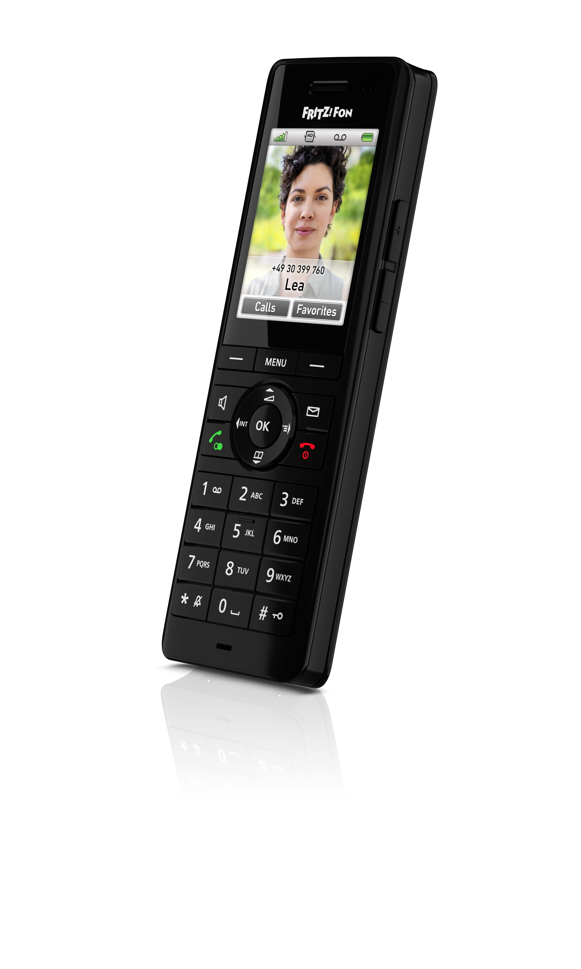 FRITZ! AVM FRITZFon X6 – DECT-Telefon nur Mobilteil, mit Anrufbeantworter, Freisprechen, für FRITZBox/DECT-Basisstation, schwarz