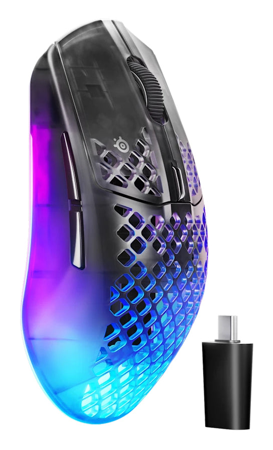 SteelSeries Aerox 3 Wireless Gen2 Shadow – Gaming-Maus – Kabellos (Bluetooth/2,4 GHz), 26000 DPI, Rechtshänder