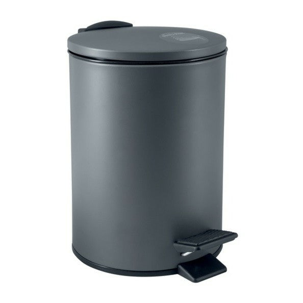 Spirella Treteimer Adelar – 3 l – Stahl, rund – dunkelgrau