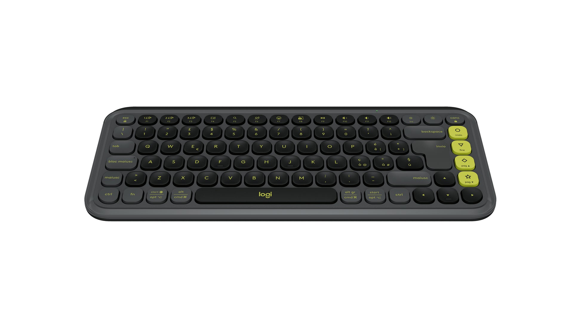 Logitech POP Icon Keys – Mini Tastatur – Schere – Bluetooth – QWERTY (IT) – ohne Ziffernblock – Graphit