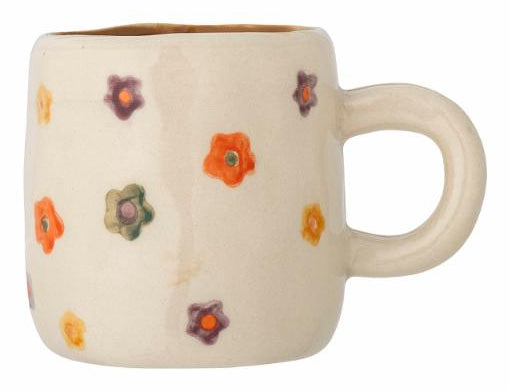 Bloomingville Tasse – 130 ml, Ø 5,5 cm, H 6,5 cm, Steingut, Weiss, spülmaschinenfest, mikrowellengeeignet