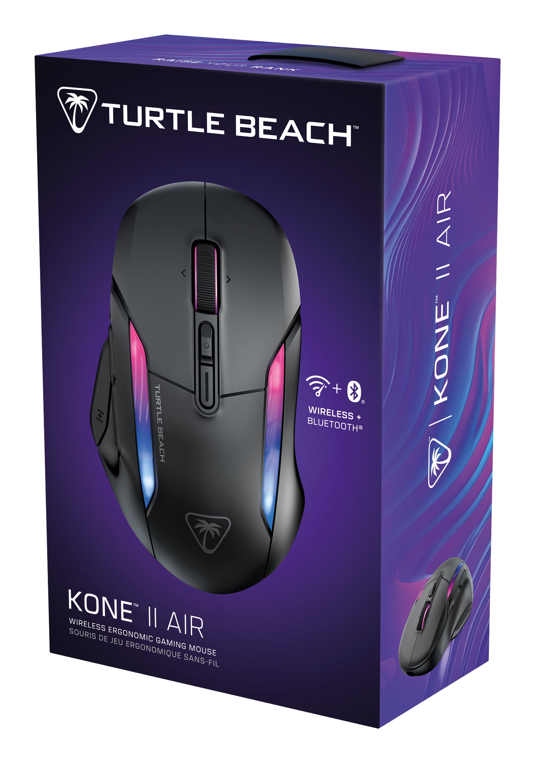 Turtle Beach Kone II Air Gaming-Maus – Kabellos, 26'000 dpi, 7 Tasten, Easy-Shift, Zwei-Zonen-RGB, Schwarz