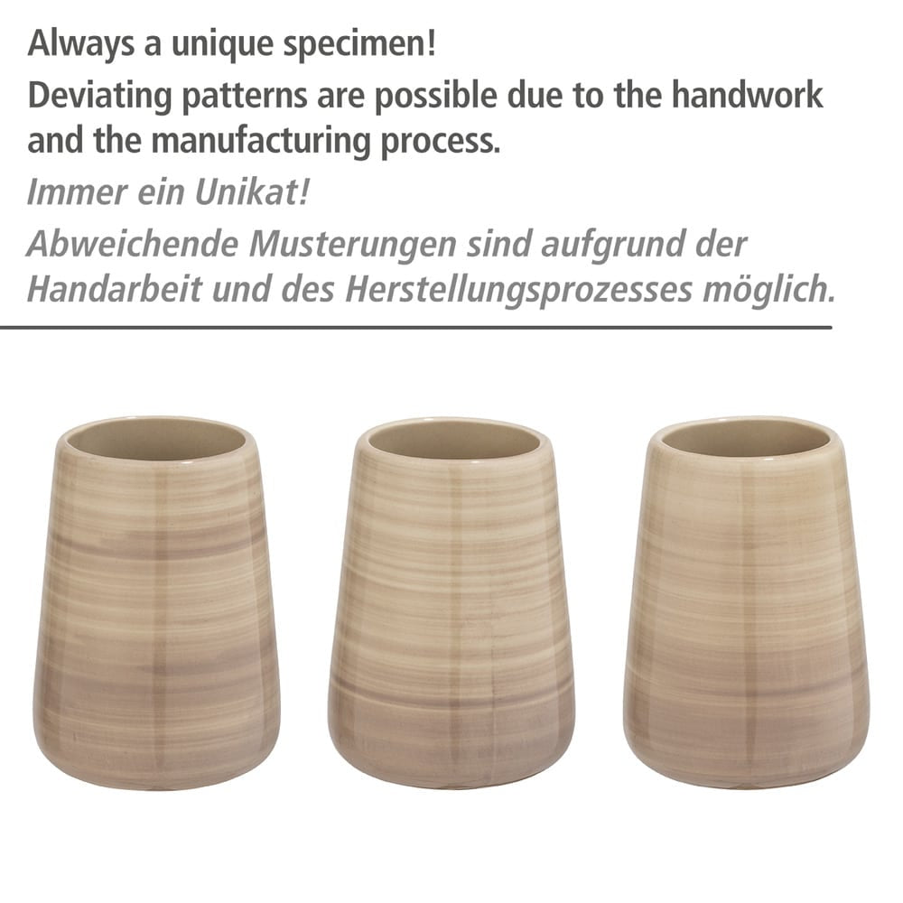 Wenko – WC-Bürstenset – Keramik, Braun, H 39,5 cm, Ø 7,5 cm