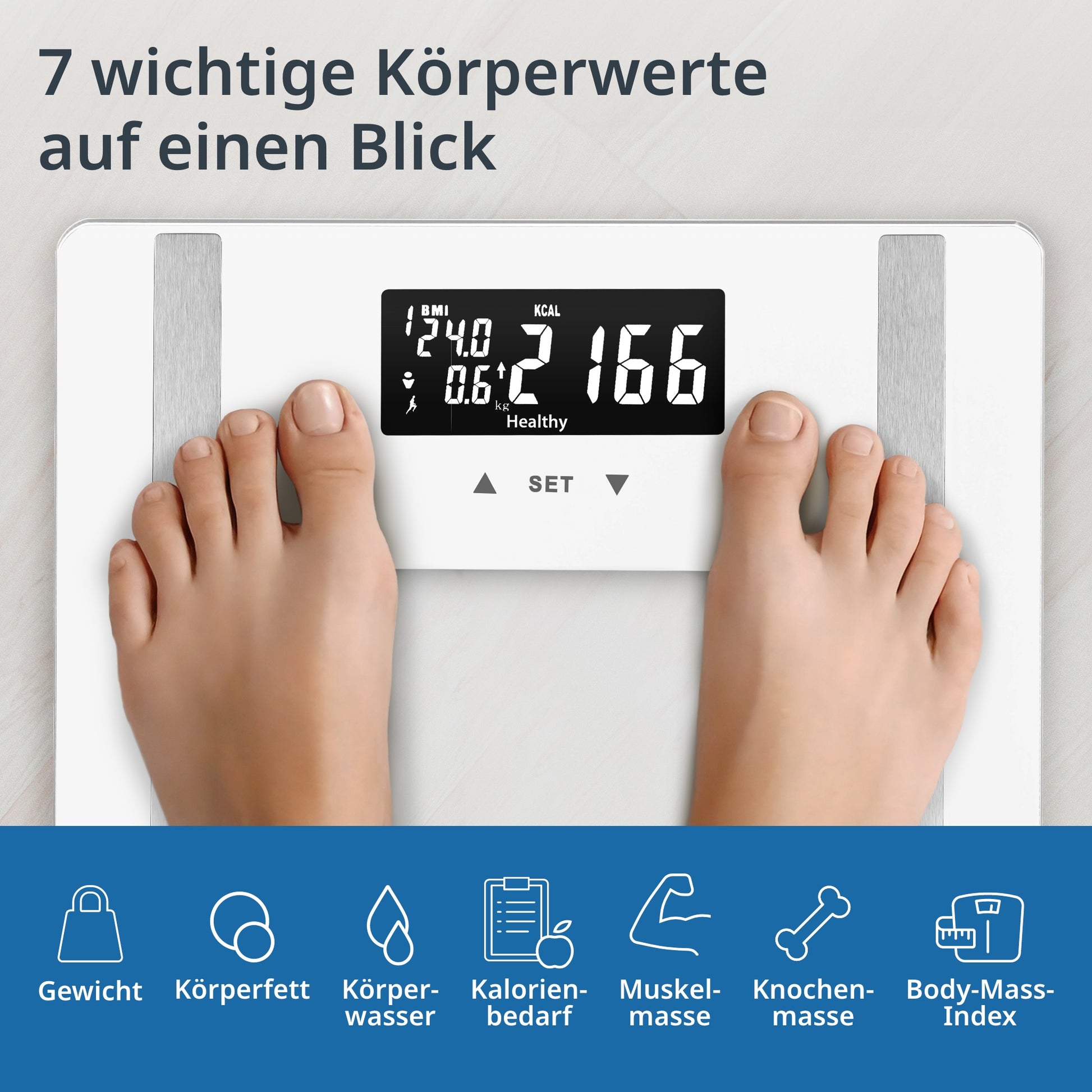 ADE Digitale Personenwaage – Glas – 200 kg