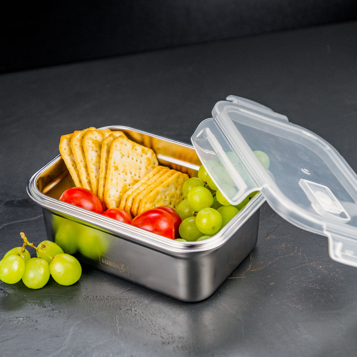 Lurch Lunchbox – 1,5 l, 19,5 × 14,5 × 6,5 cm, Edelstahl/Kunststoff, spülmaschinenfest, auslaufsicher