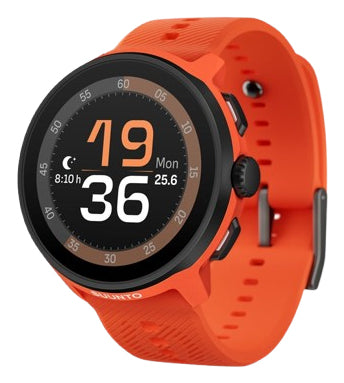 Suunto Run 46 mm GPS – Edelstahl Schwarz, Sportarmband, Orange, 50 m, für Android, iPhone
