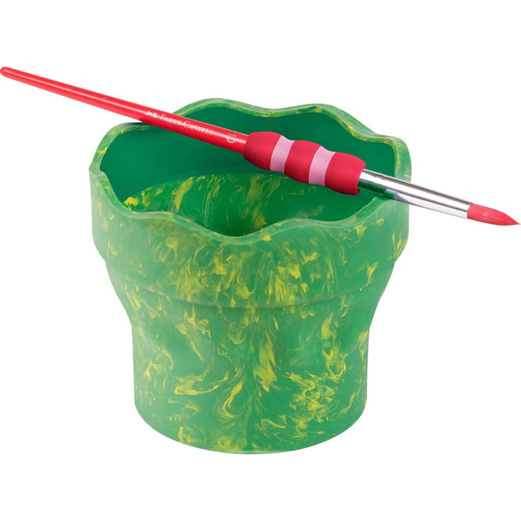 Faber-Castell Clic&Go 181528 – Wasserbecher, Grün, 1 Stück, mit Faltmechanismus