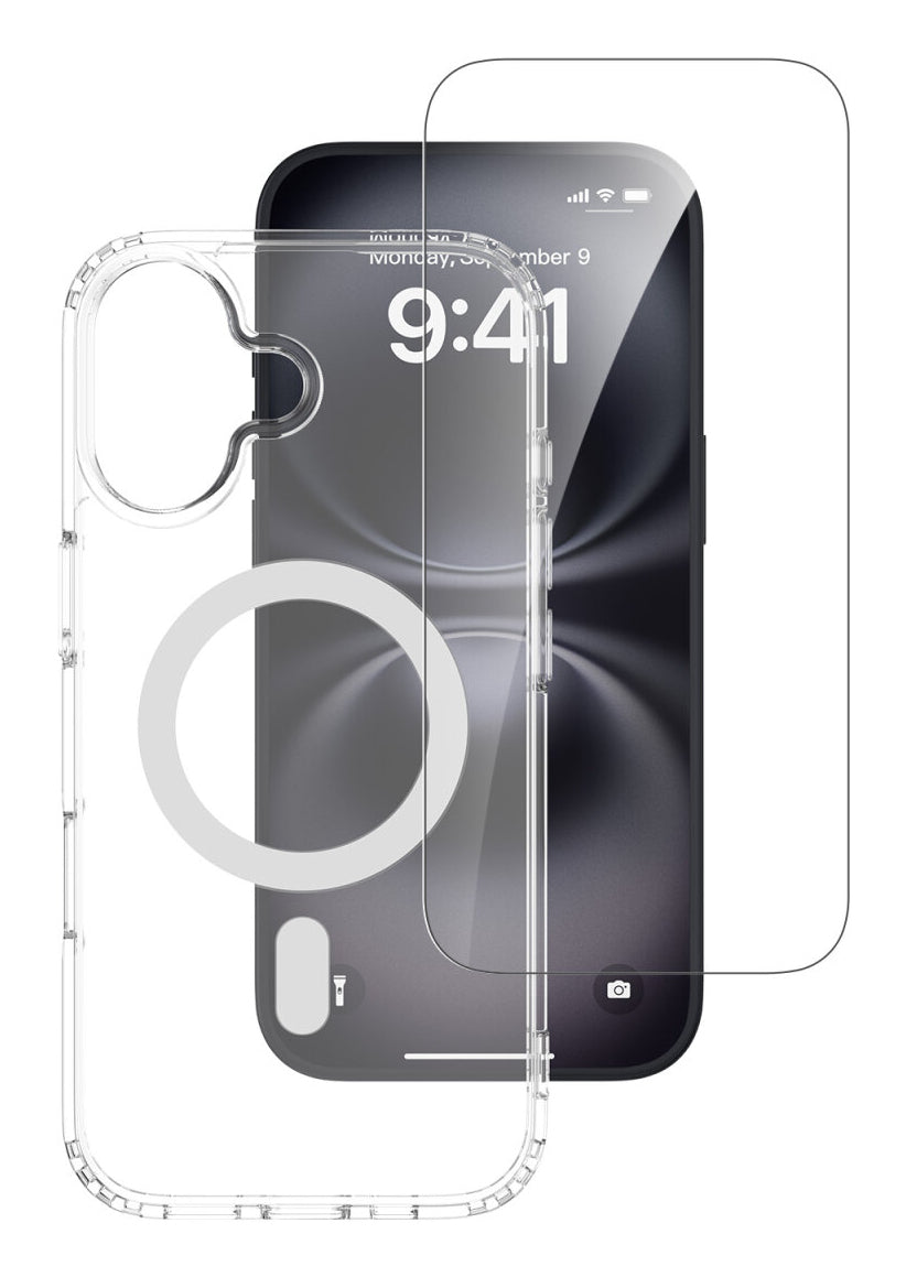 4smarts 360° Premium Backcover – für Apple iPhone 17, MagSafe, PC+Gehärtetes Glas, Transparent