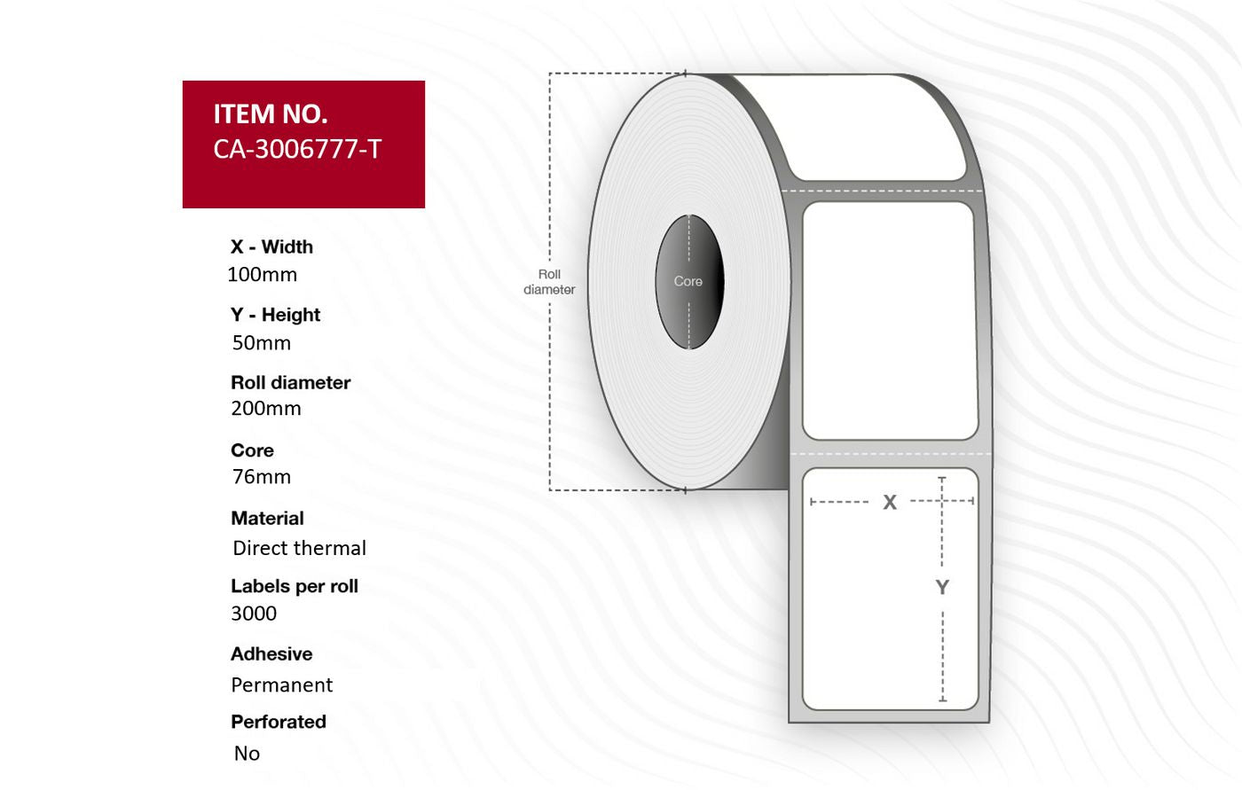 Capture Druckeretikett – 100 × 50 mm, perforiert