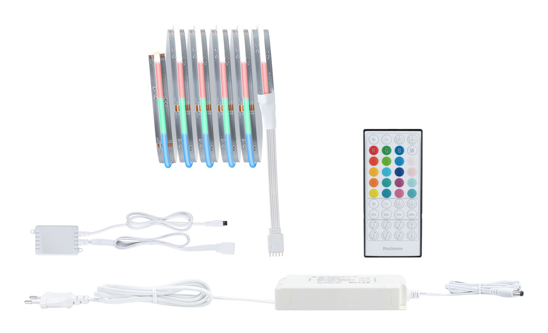 Paulmann LED-Strip MaxLED1000 – 1,5 m, 1557 lm, 17 W, RGBW, dimmbar, silber, Fernbedienung