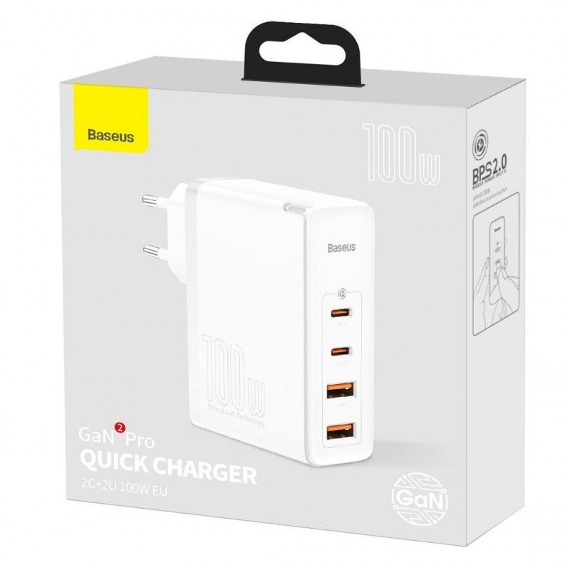 Baseus Ladegerät – 100 W, 2× USB-C + 2× USB-A