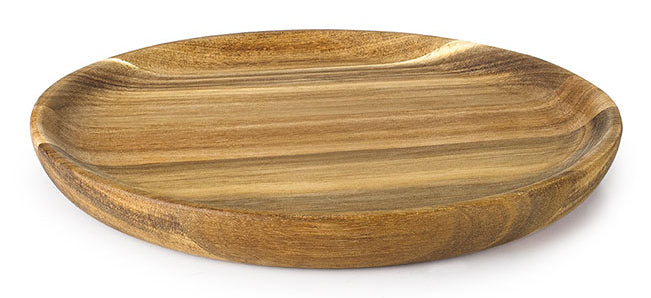 Ibili Speiseteller – Ø 28 cm, H 2,2 cm, Holz, Braun