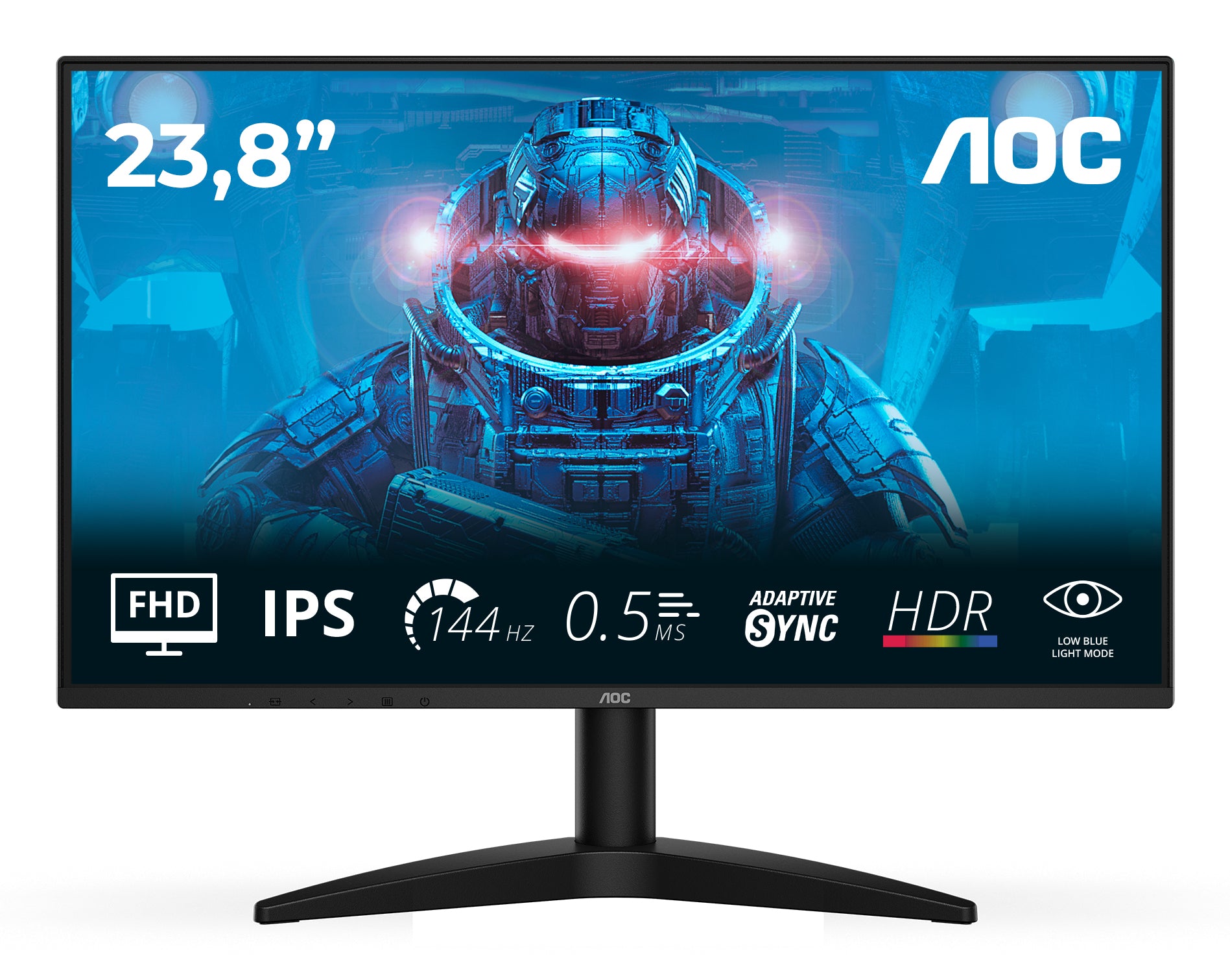 AOC 24B36X – Monitor, 23,8", 1920 × 1080 (Full HD), IPS, 144 Hz, 500 cd/m², VESA 100 × 100, Schwarz
