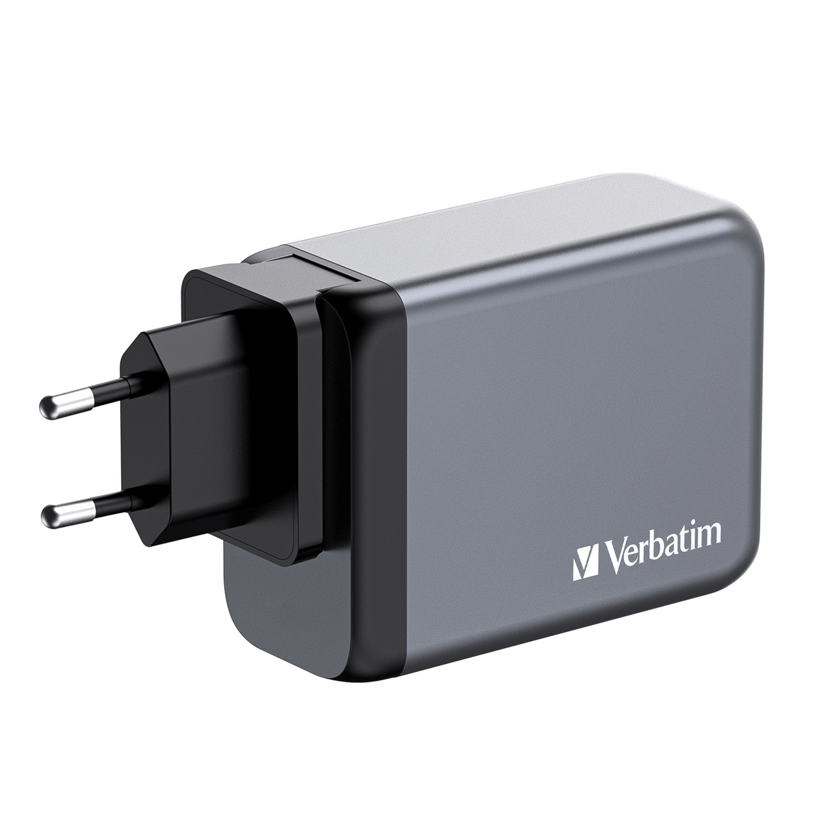 Verbatim GaN 4-Port USB-Ladegerät 200 W – USB-C×3, USB-A×1 – PD 3.0, PPS, QC 3.0, GaN – EU/UK/US-Adapter