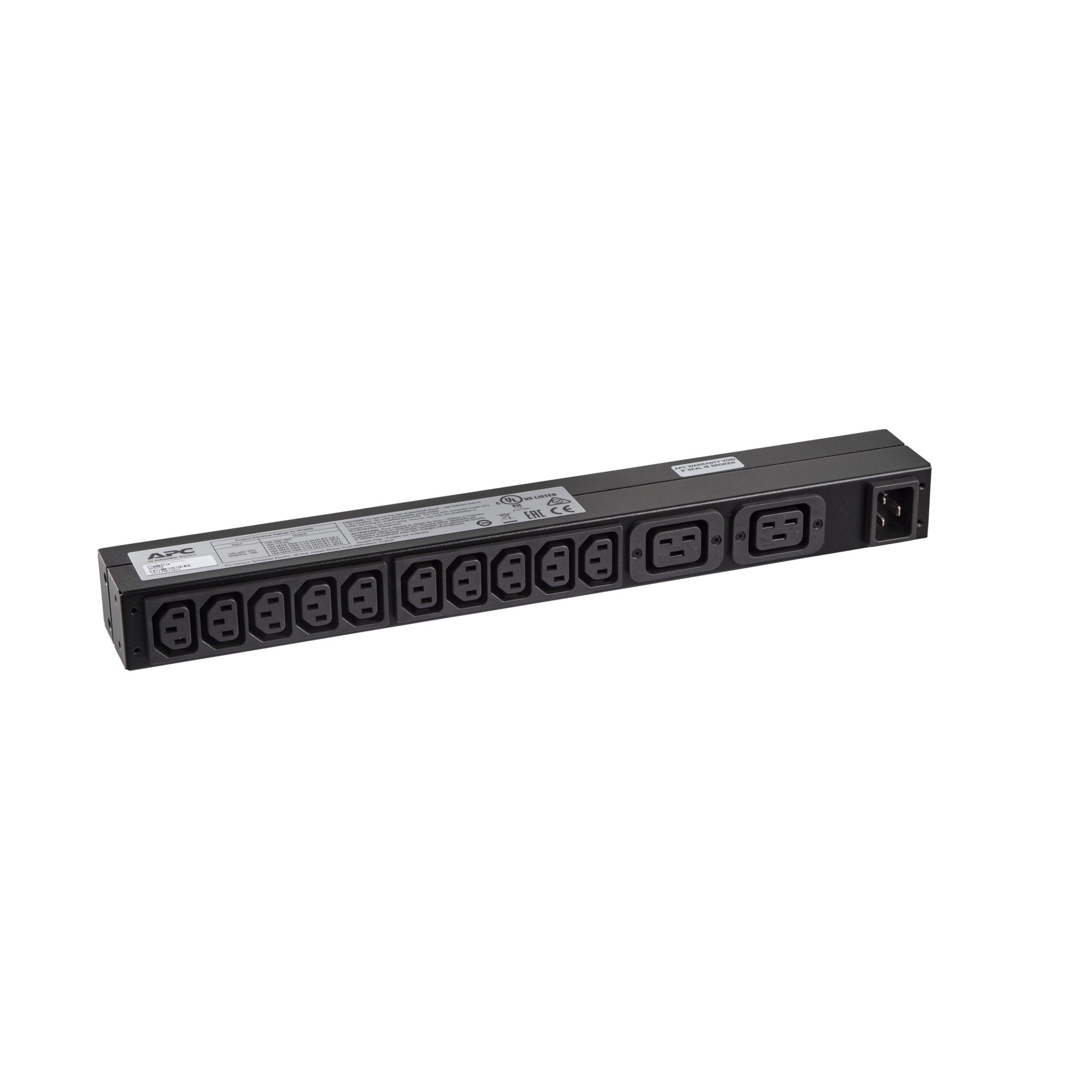 APC PDU 3680 W Einphasig – 1U Rack – C13×10, C19×2 – Eingang IEC C20 – schwarz