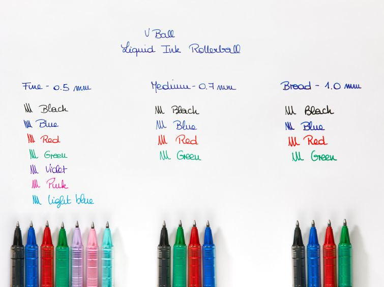 Pilot V-Ball – Tintenroller, mit Kappe, 0,3 mm, Rot, für Linkshänder
