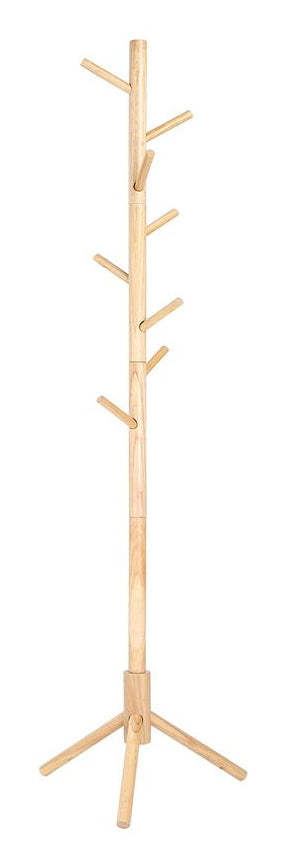 Vasagle Garderobenständer – 8 Haken, Holz/Spanplatte, Natur, 47 × 47 × 175 cm