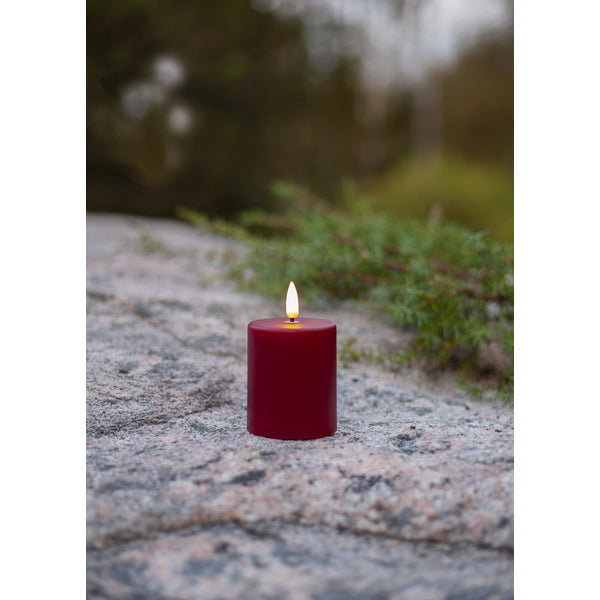Star Trading LED-Kerze Paula – Ø 6,1 × 10 cm, 0,02 W, Warmweiss, Rot, batteriebetrieben, Timer