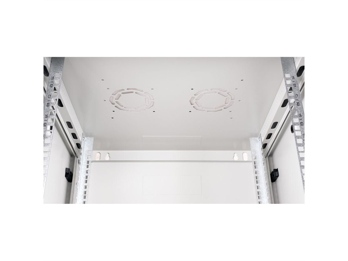 ROLINE Basic Plus – 19" Wandverteiler 18U, IP20, abschliessbar, 600 × 600 × 912 mm, lichtgrau, Stahl