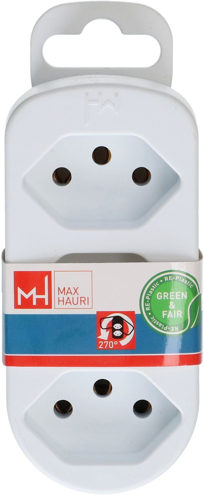 Max Hauri AG Max Hauri ADAPT Abzweigstecker T12 zu 3× Typ 13 – 230 V, 2300 W, 10 A, 0,1 m, Weiss