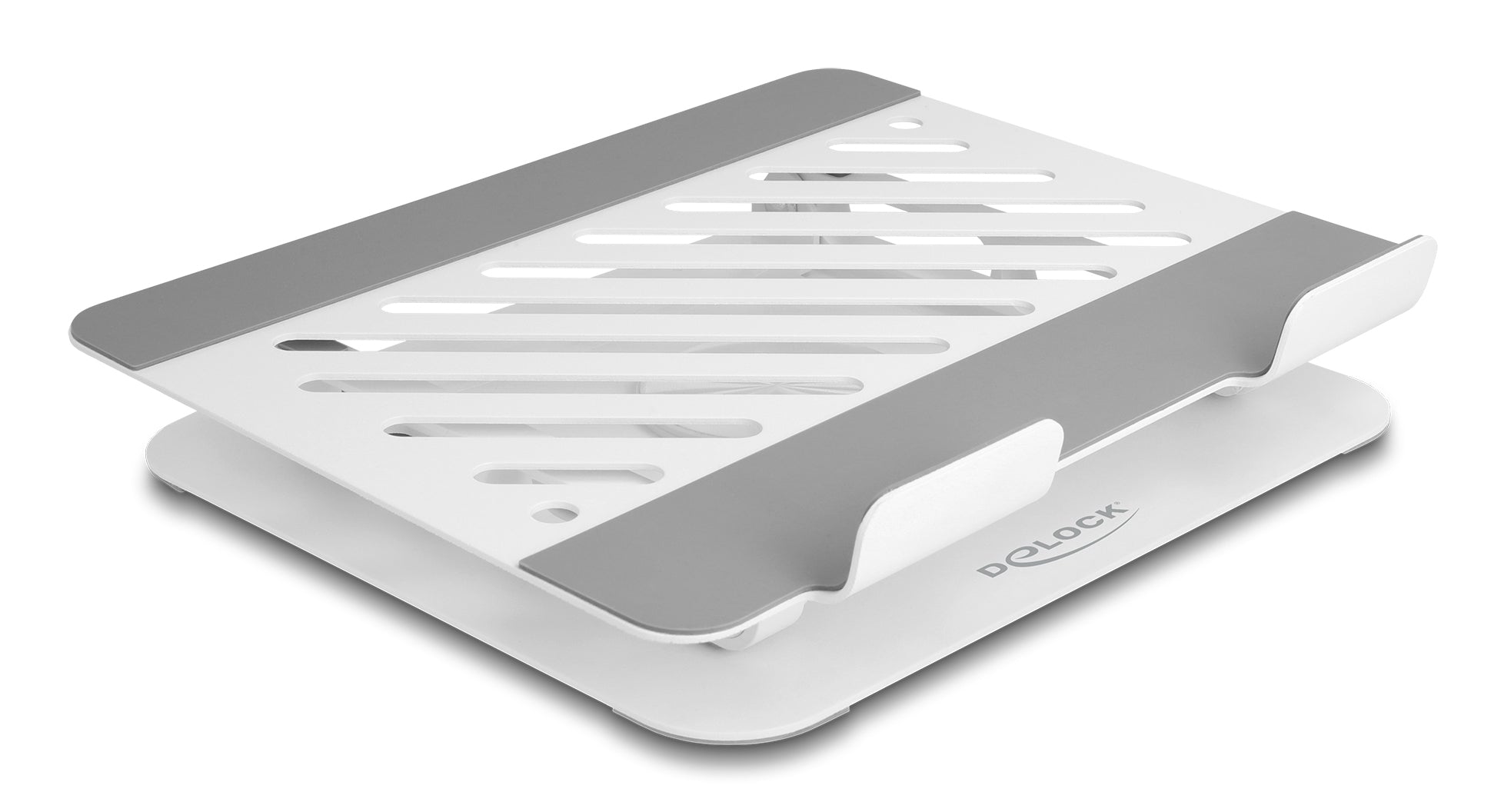 DeLOCK Laptop-Ständer – bis 15,6", 360° drehbar, höhenverstellbar – Hellgrau