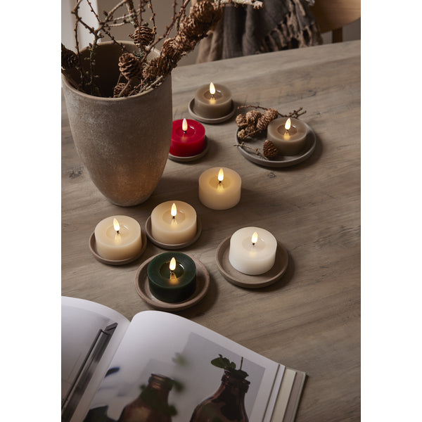 Star Trading Teelicht Flow – Batteriebetrieben, Timer, 2er-Pack – Beige