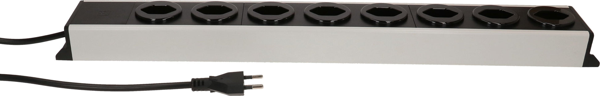 Max Hauri AG Max Hauri Power Line Steckdosenleiste – 8×T13, ohne Schalter, 1,5 m, Eingang T12, Überlastschutz – grau/schwarz