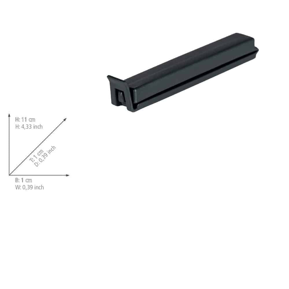 WENKO Beutelverschlussclip 1,5 × 11 × 1 cm, Kunststoff, 5 Stk., schwarz