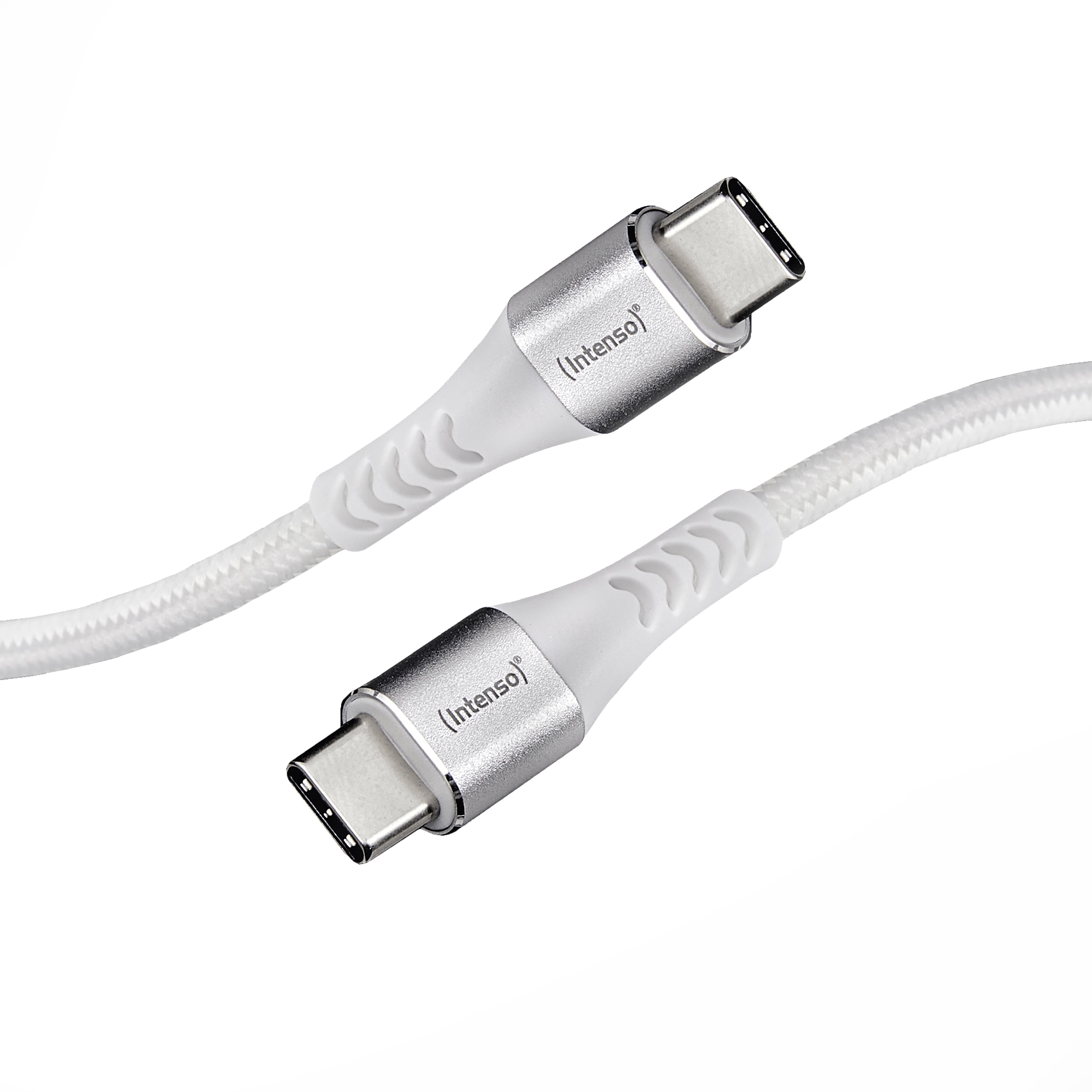 Intenso USB-C auf USB-C Kabel – USB 2.0 (480 Mbit/s) – 1,5 m – PD 60 W – Geflochten – Weiss