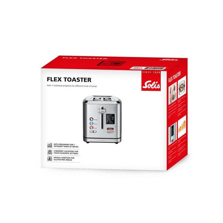 Solis Toaster Flex 8004 – 2 Toasts, 7 Bräunungsgrade, 950 W – silber/edelstahl