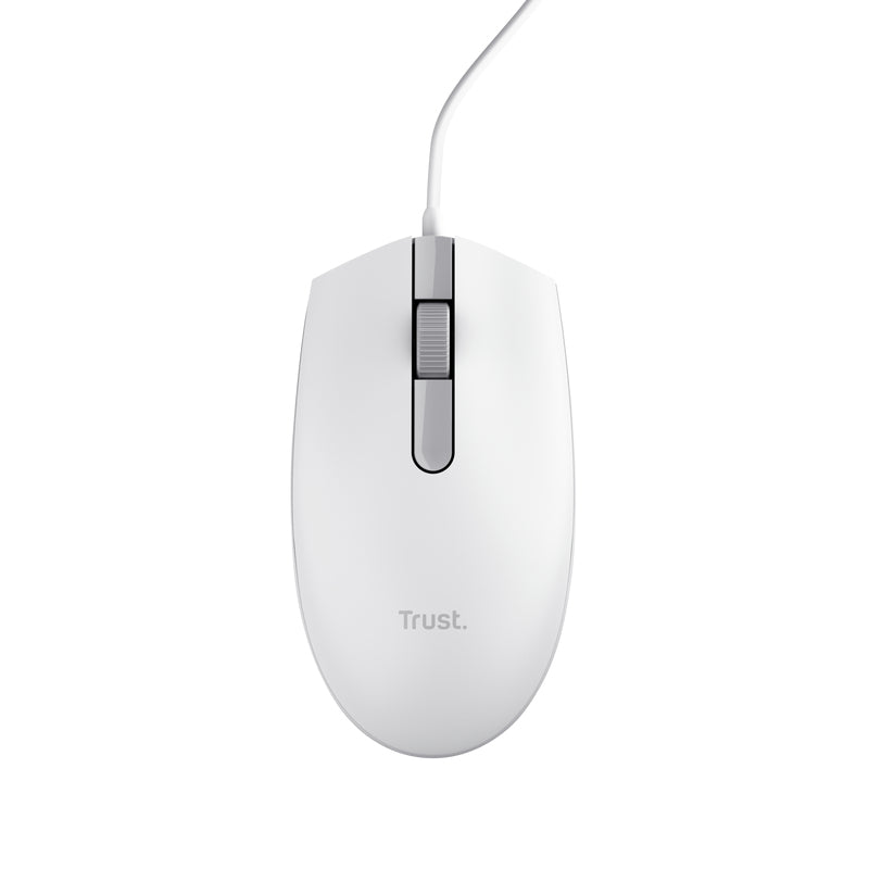 Trust TM-101W ECO für Business – Maus – Kabelgebunden (USB-A), 1200 DPI, beidhändig, Weiss